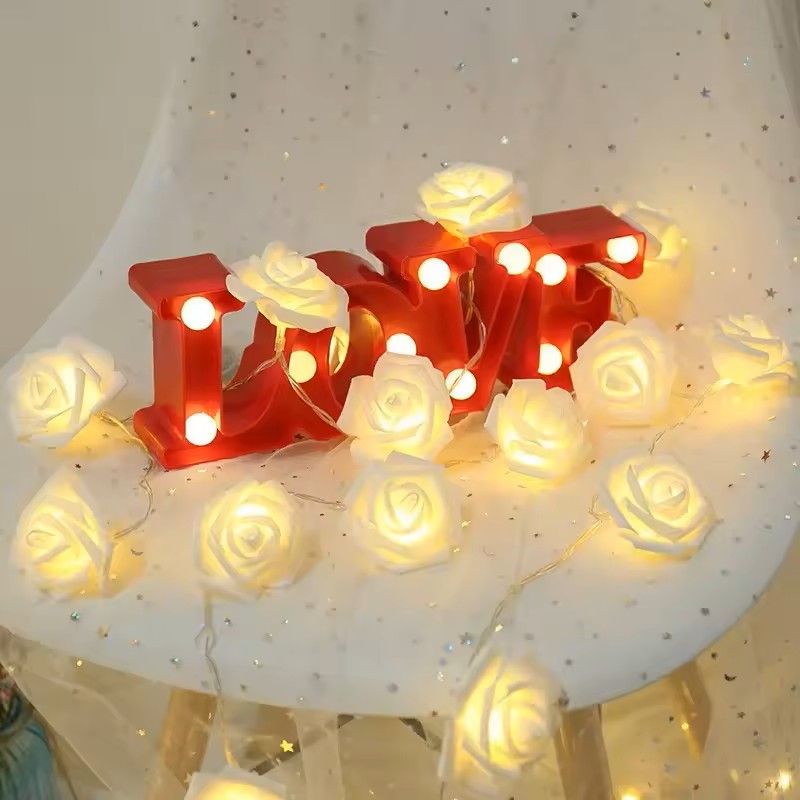White Rose Flower String Lights 4
