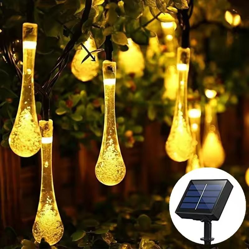 Solar WaterDrop Fairy LED String Lights Outdoor Garden Patio Decor 6