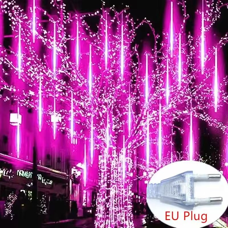 Meteor Rain LED Tube Lights 8Tube Cascading Christmas Light For Outdoor Decor 6
