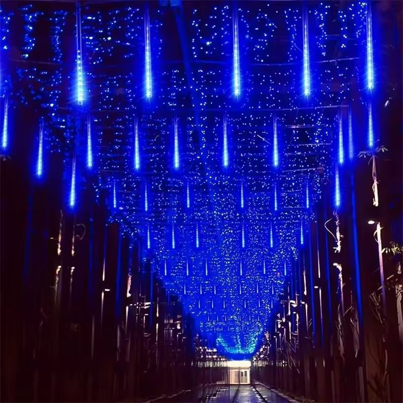 Meteor Rain LED Tube Lights 8Tube Cascading Christmas Light For Outdoor Decor 2