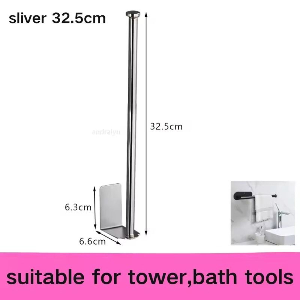 Stainless Steel SelfAdhesive Paper Towel Holder NoDrill Toilet Kitchen Roll Rack 15