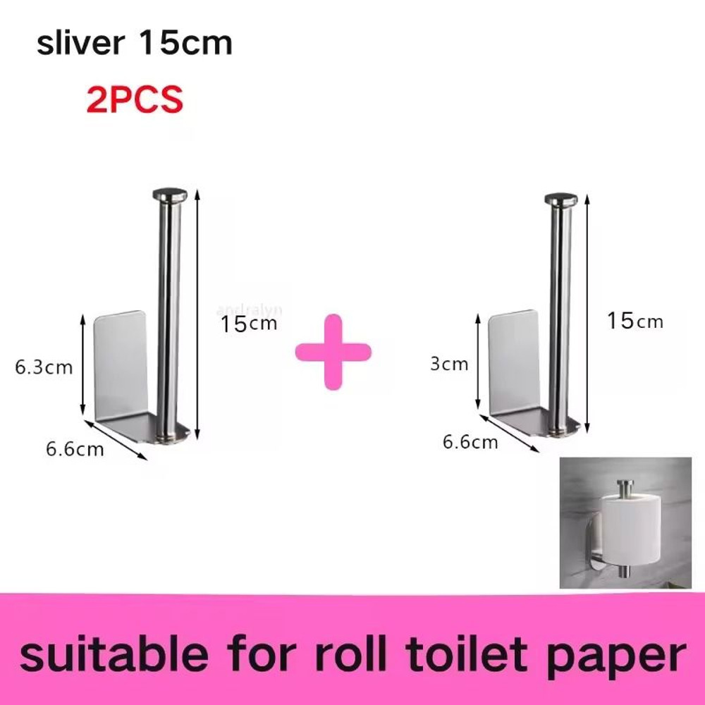 Stainless Steel SelfAdhesive Paper Towel Holder NoDrill Toilet Kitchen Roll Rack 16