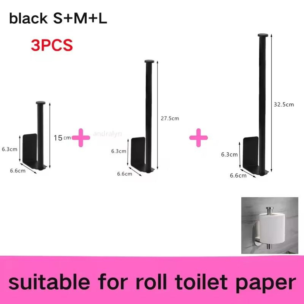 Stainless Steel SelfAdhesive Paper Towel Holder NoDrill Toilet Kitchen Roll Rack 12