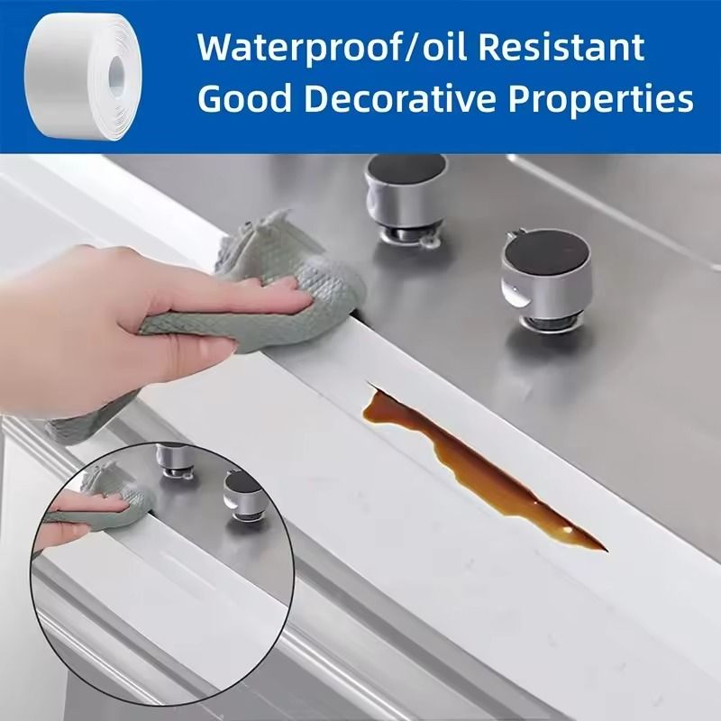 SelfAdhesive Waterproof Caulk Sealing Tape PVC Edge Strip For Kitchen Bathroom 0