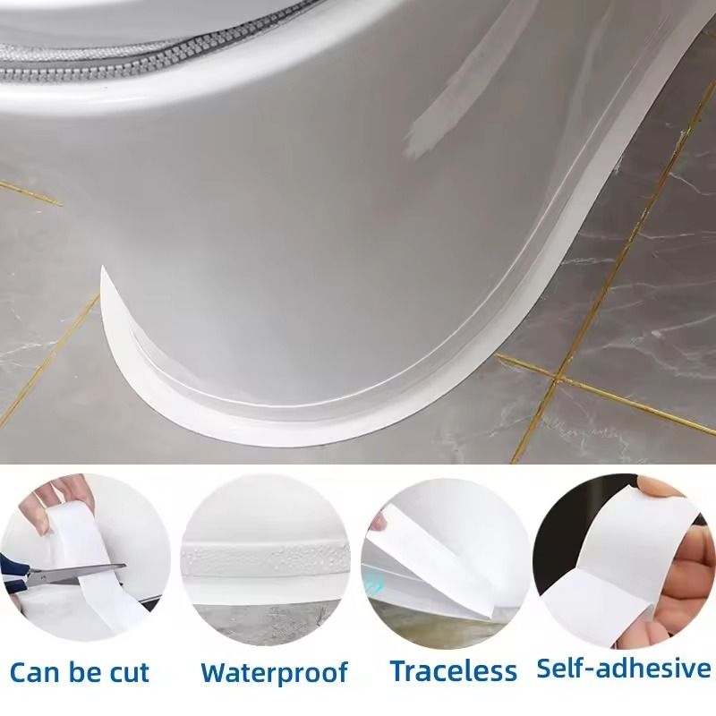SelfAdhesive Waterproof Caulk Sealing Tape PVC Edge Strip For Kitchen Bathroom 2