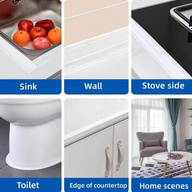 SelfAdhesive Waterproof Caulk Sealing Tape PVC Edge Strip For Kitchen Bathroom 3