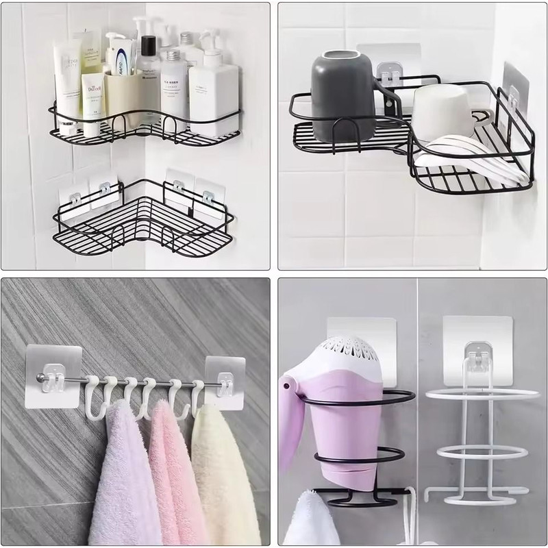 Transparent Adhesive Wall Hooks Strong NoDrill Hangers For Kitchen Bathroom 1