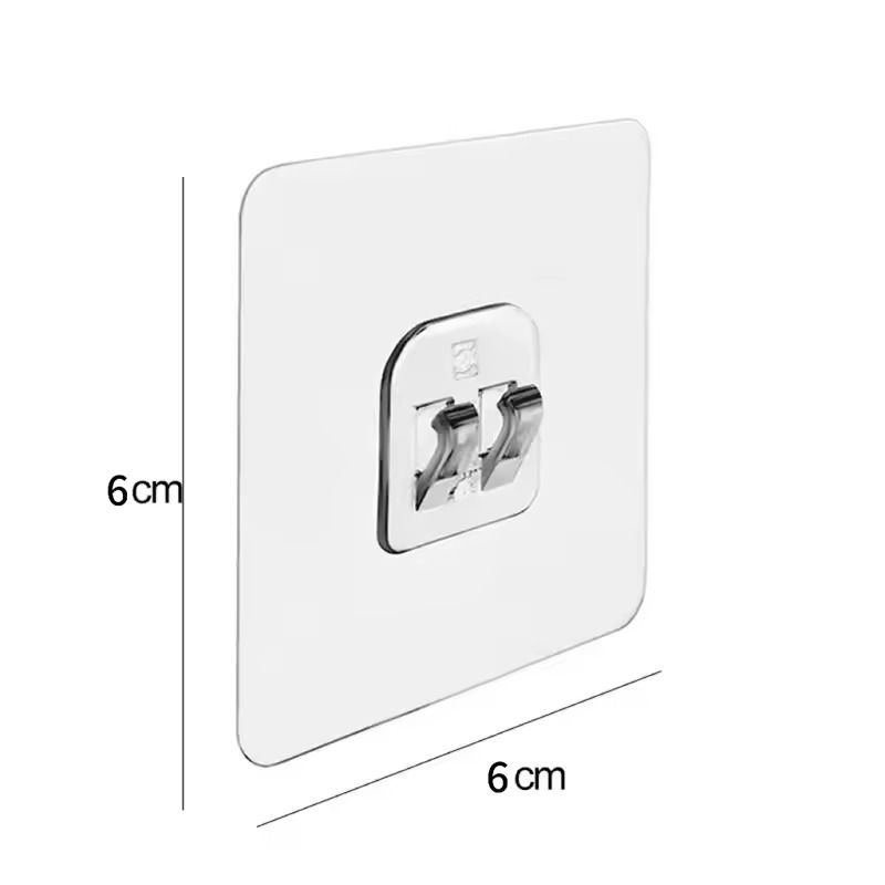 Transparent Adhesive Wall Hooks Strong NoDrill Hangers For Kitchen Bathroom 5