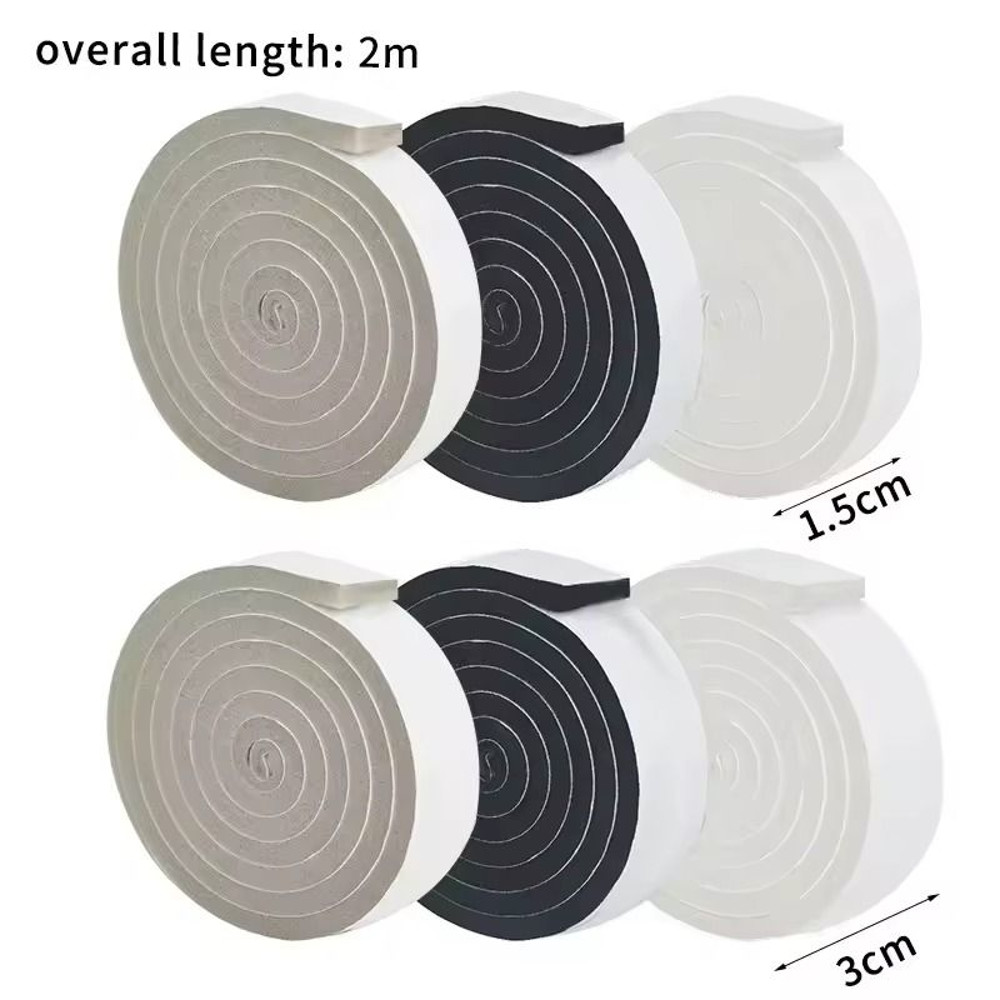 Foam Weather Stripping Tape 2M SelfAdhesive Door Window Seal Windproof SoundProof 1