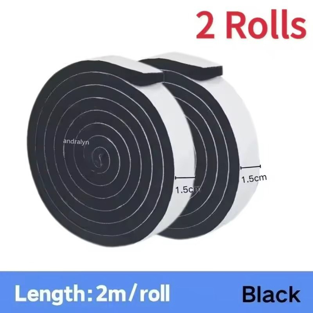 Foam Weather Stripping Tape 2M SelfAdhesive Door Window Seal Windproof SoundProof 12