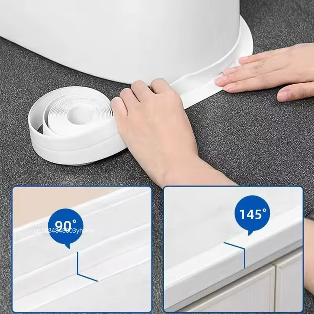 PVC Waterproof SelfAdhesive Sealing Tape OilProof Caulk Strip For Kitchen Bathroom 4