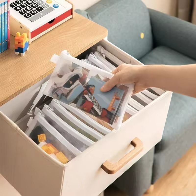 Mesh Zipper Toy Storage Bags Transparent Building Block Puzzle Organizers 3pcs 1