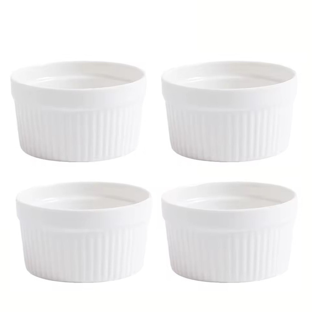Premium Ceramic Striped Bowls HeatResistant NonStick Dessert Snack Serving Bowls 6