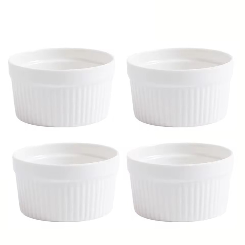 Premium Ceramic Striped Bowls HeatResistant NonStick Dessert Snack Serving Bowls 6