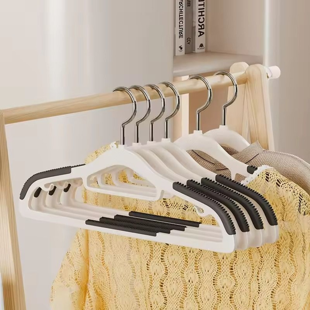 10PCS AntiSlip Clothes Hangers NonMarking Design With Rotating Metal Hook For Home Dorm 1