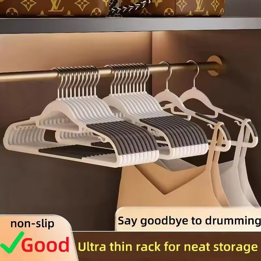 10PCS AntiSlip Clothes Hangers NonMarking Design With Rotating Metal Hook For Home Dorm 4