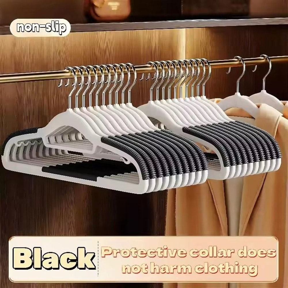 10PCS AntiSlip Clothes Hangers NonMarking Design With Rotating Metal Hook For Home Dorm 6