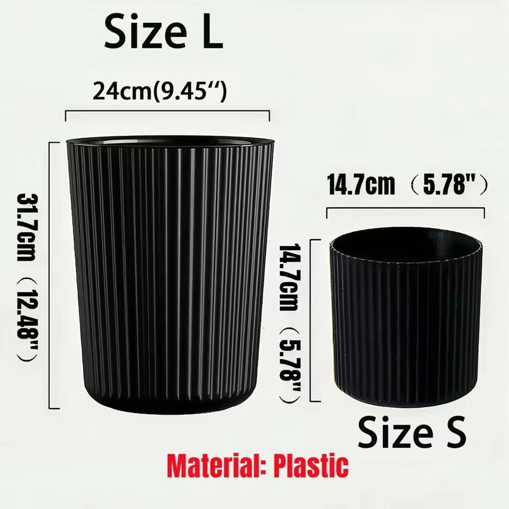 Striped Circular Plastic Flower Pot For Indoor And Outdoor Decoration 6