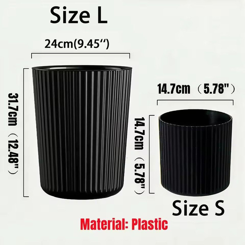 Striped Circular Plastic Flower Pot For Indoor And Outdoor Decoration 6