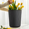 Striped Circular Plastic Flower Pot For Indoor And Outdoor Decoration 1