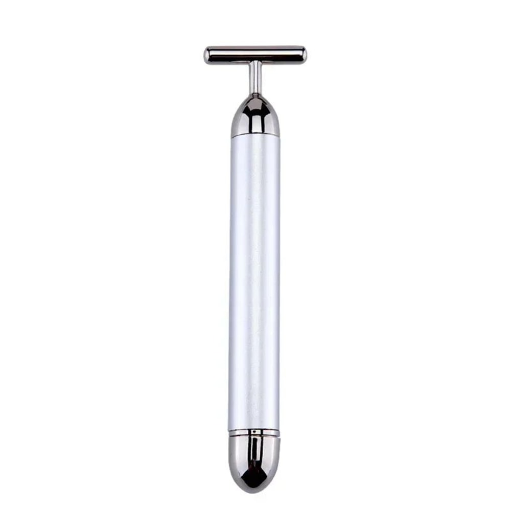 24K Gold Beauty Bar Electric Face Massager With Rose Quartz 3D Roller Set 7