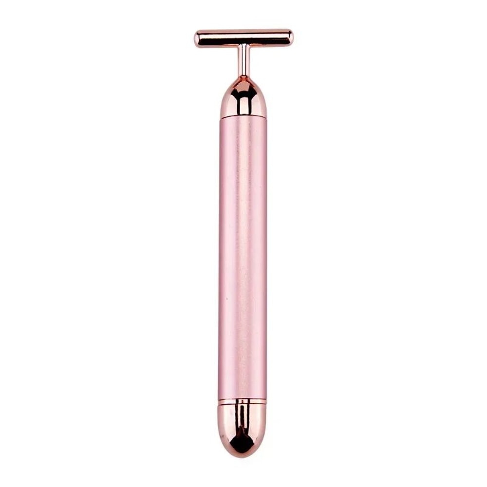 24K Gold Beauty Bar Electric Face Massager With Rose Quartz 3D Roller Set 8