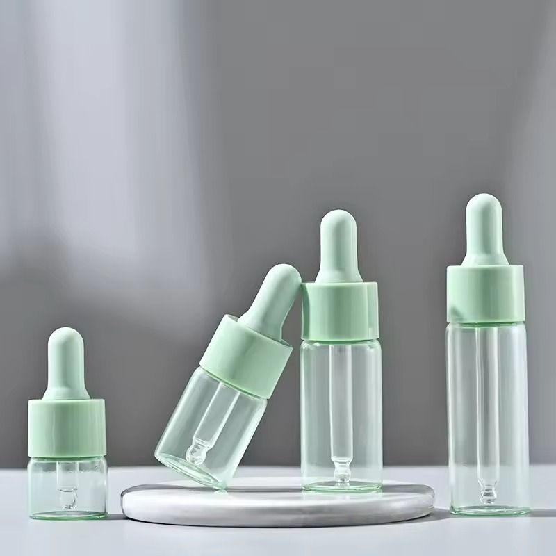 Portable Refillable Mini Dropper Bottle 5ml10ml Macaron Color Glass Vial 18