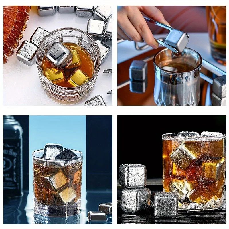 Stainless Steel Whiskey Stones Reusable Ice Cubes For Whisky Beer Wine 468 PCS 4