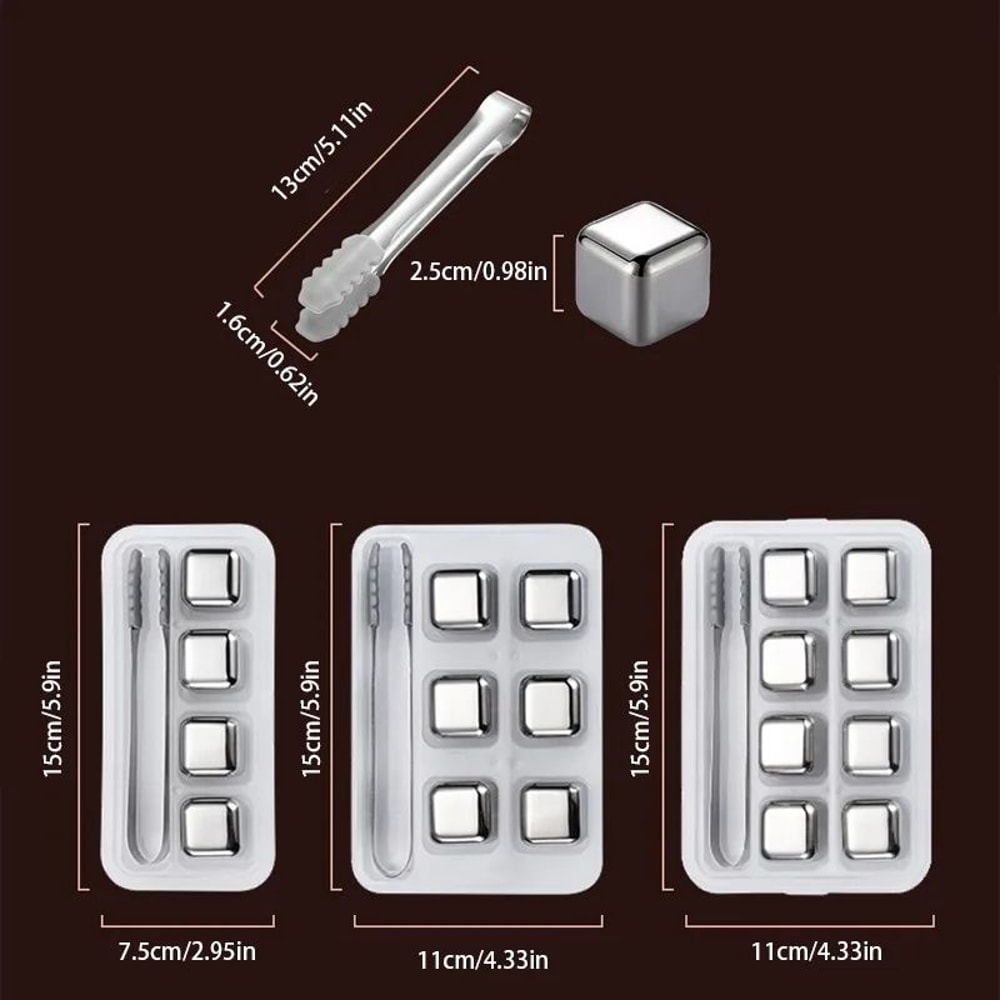 Stainless Steel Whiskey Stones Reusable Ice Cubes For Whisky Beer Wine 468 PCS 5