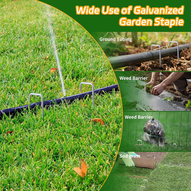 UType Galvanized Turf Staples Landscape Sod Pins For Securing Artificial Grass Garden Fencing 4