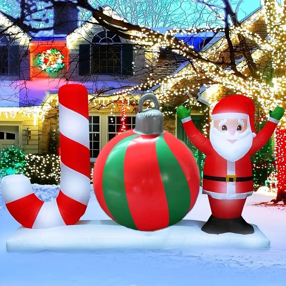 40cm Inflatable Christmas Ball PVC BlowUp Ornament For Outdoor Indoor Decor 0
