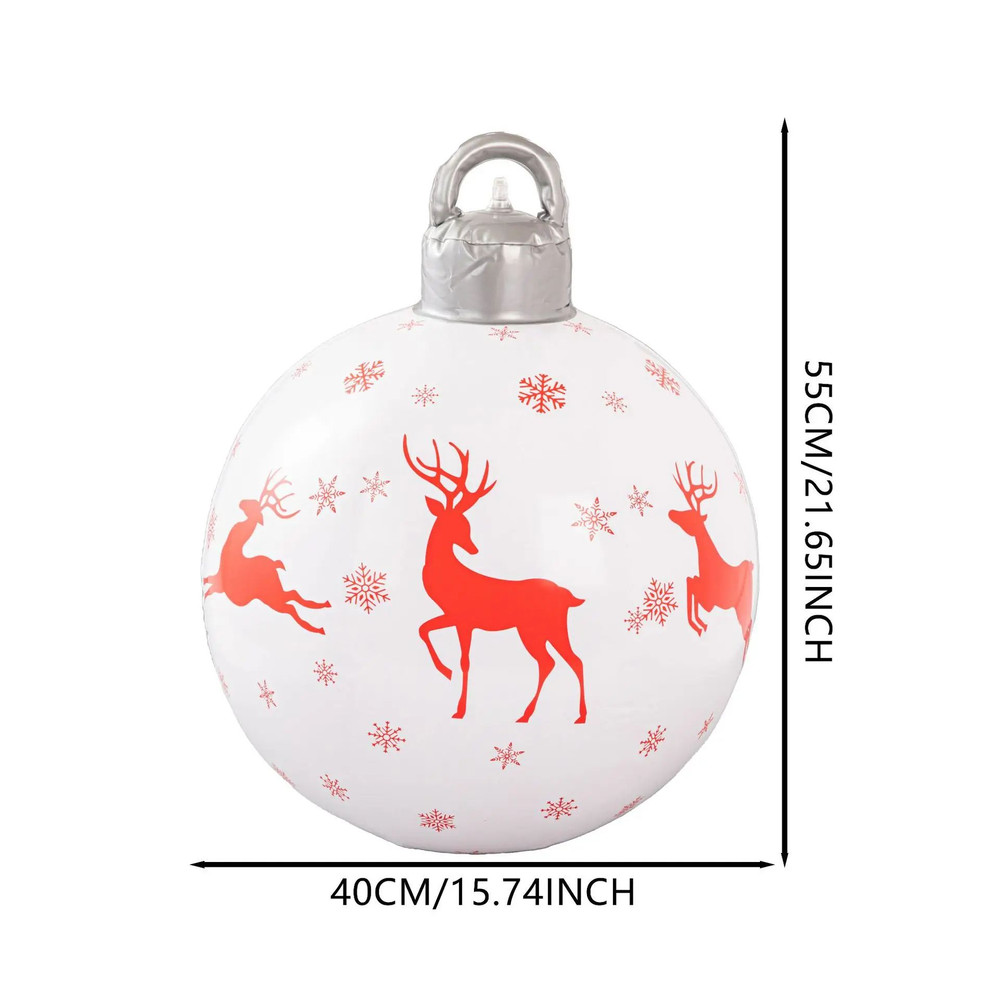 40cm Inflatable Christmas Ball PVC BlowUp Ornament For Outdoor Indoor Decor 5