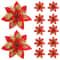 14cm Glitter Artificial Christmas Flowers With Clips Tree Ornaments Holiday Decorations 5