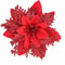 14cm Glitter Artificial Christmas Flowers With Clips Tree Ornaments Holiday Decorations 8