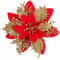 14cm Glitter Artificial Christmas Flowers With Clips Tree Ornaments Holiday Decorations 6