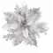 14cm Glitter Artificial Christmas Flowers With Clips Tree Ornaments Holiday Decorations 9