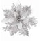 14cm Glitter Artificial Christmas Flowers With Clips Tree Ornaments Holiday Decorations 9
