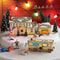 Mini Christmas Resin House Decoration Santa Claus Figurines Lighted Holiday Village Decor 1