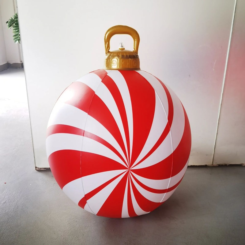 60cm Inflatable Christmas Candy Ball PVC Santa Tree Ornament For Outdoor Holiday Decor 23