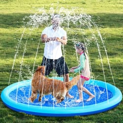 non-slip splash pad for kids & dogs – thickened summer sprinkler play mat (100/170cm)
