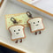 Mini Plush Toast Bread Bag Charm Cute Cartoon Pendant 2