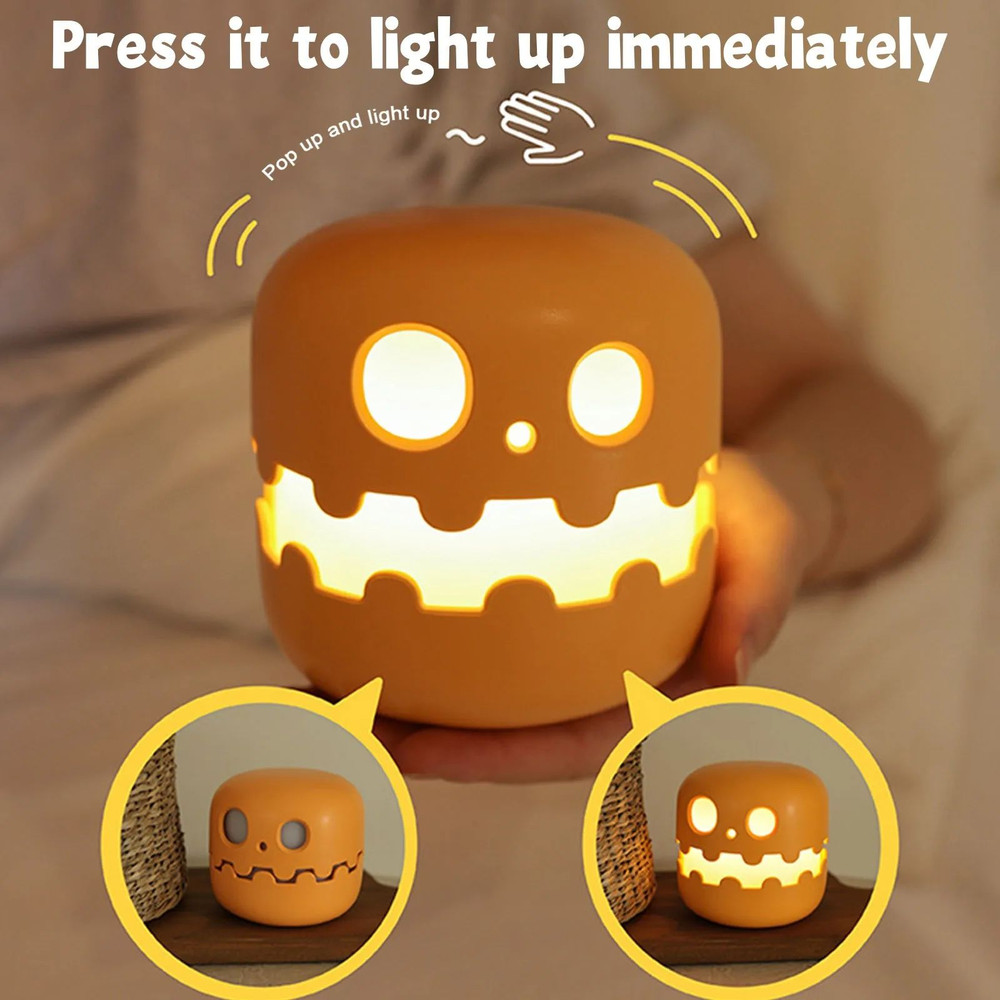 Cute Cartoon Ghost Night Light Rechargeable Bedside Lamp For Kids 1