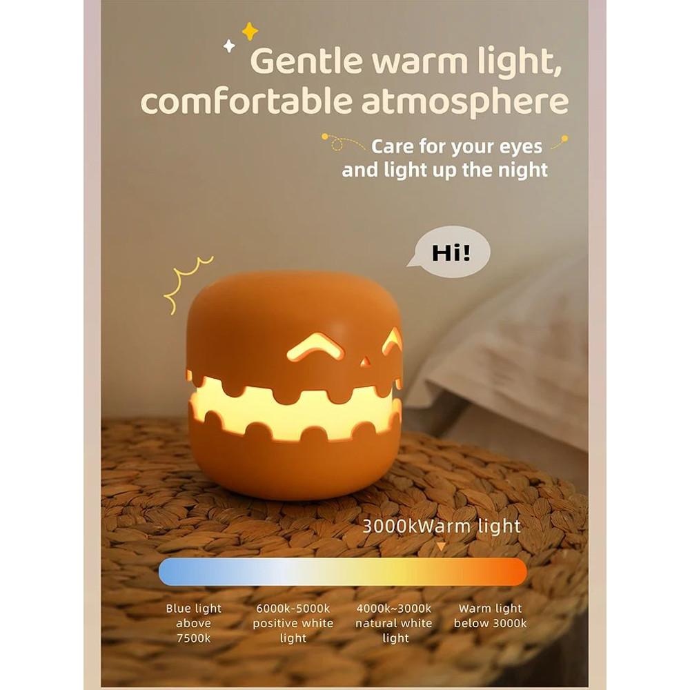 Cute Cartoon Ghost Night Light Rechargeable Bedside Lamp For Kids 10