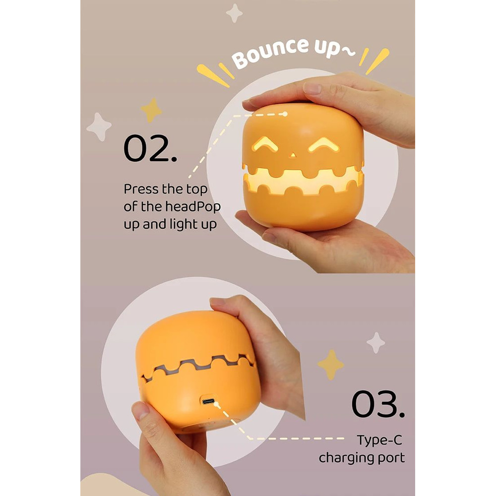 Cute Cartoon Ghost Night Light Rechargeable Bedside Lamp For Kids 13