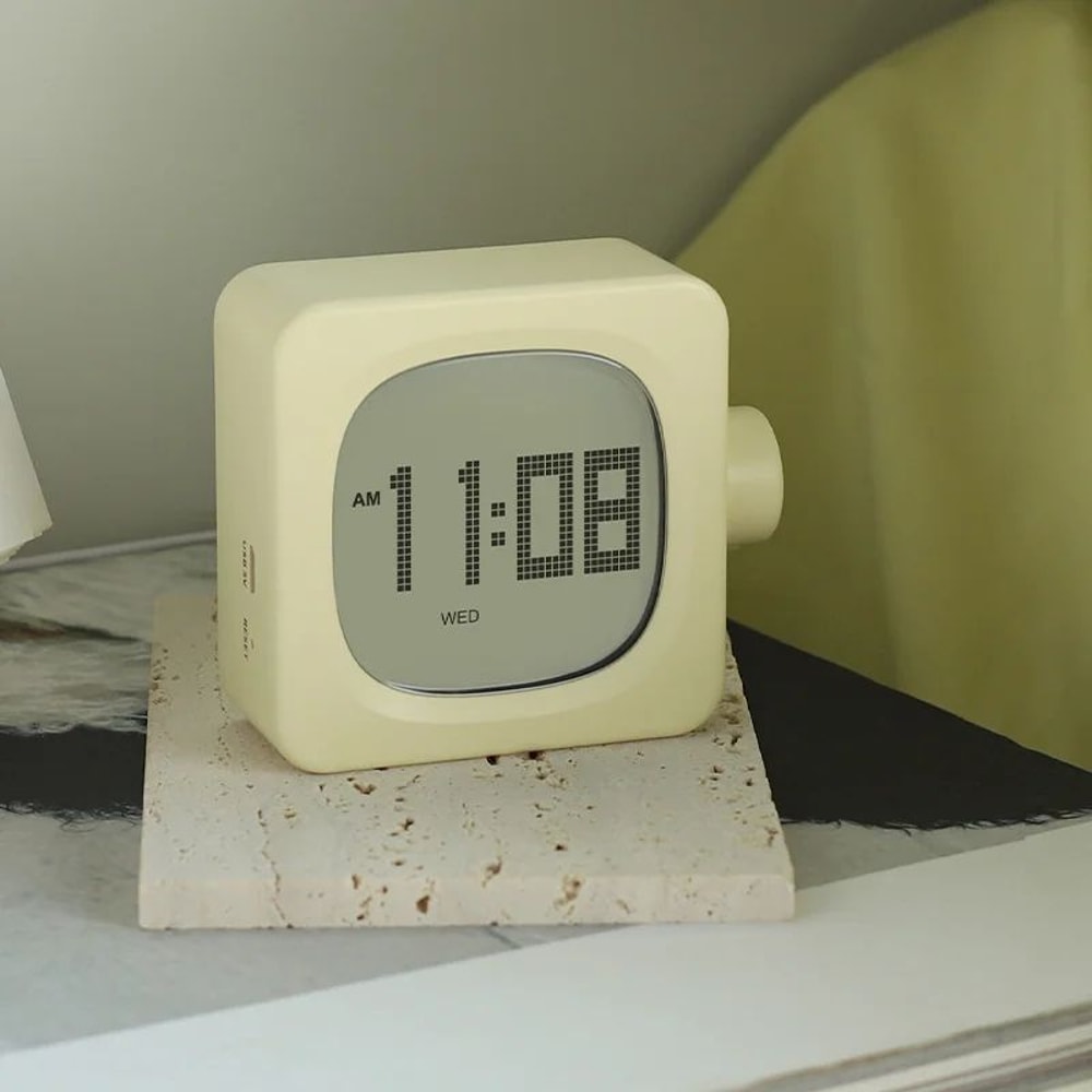 Square Digital LED Alarm Clock With USB Charger Timer 0