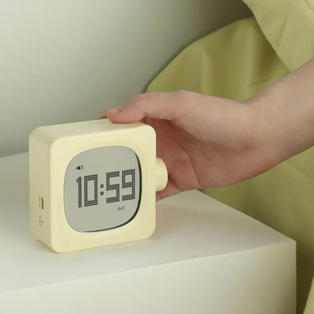 Square Digital LED Alarm Clock With USB Charger Timer 5