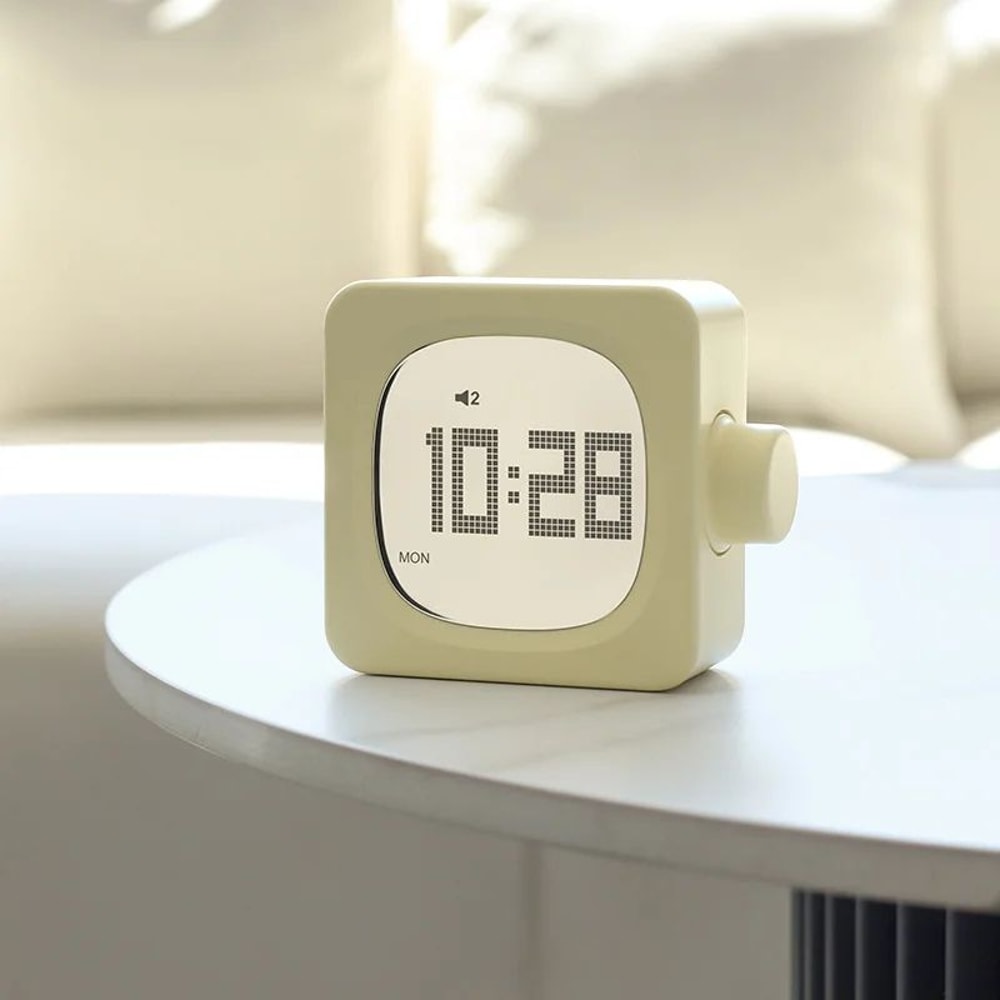 Square Digital LED Alarm Clock With USB Charger Timer 12