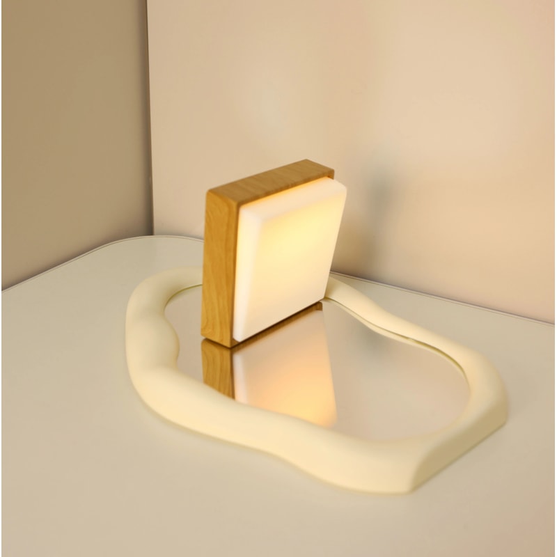 Beech Wood Magnetic Switch Night Light Rechargeable Wall Bedside Lamp 5