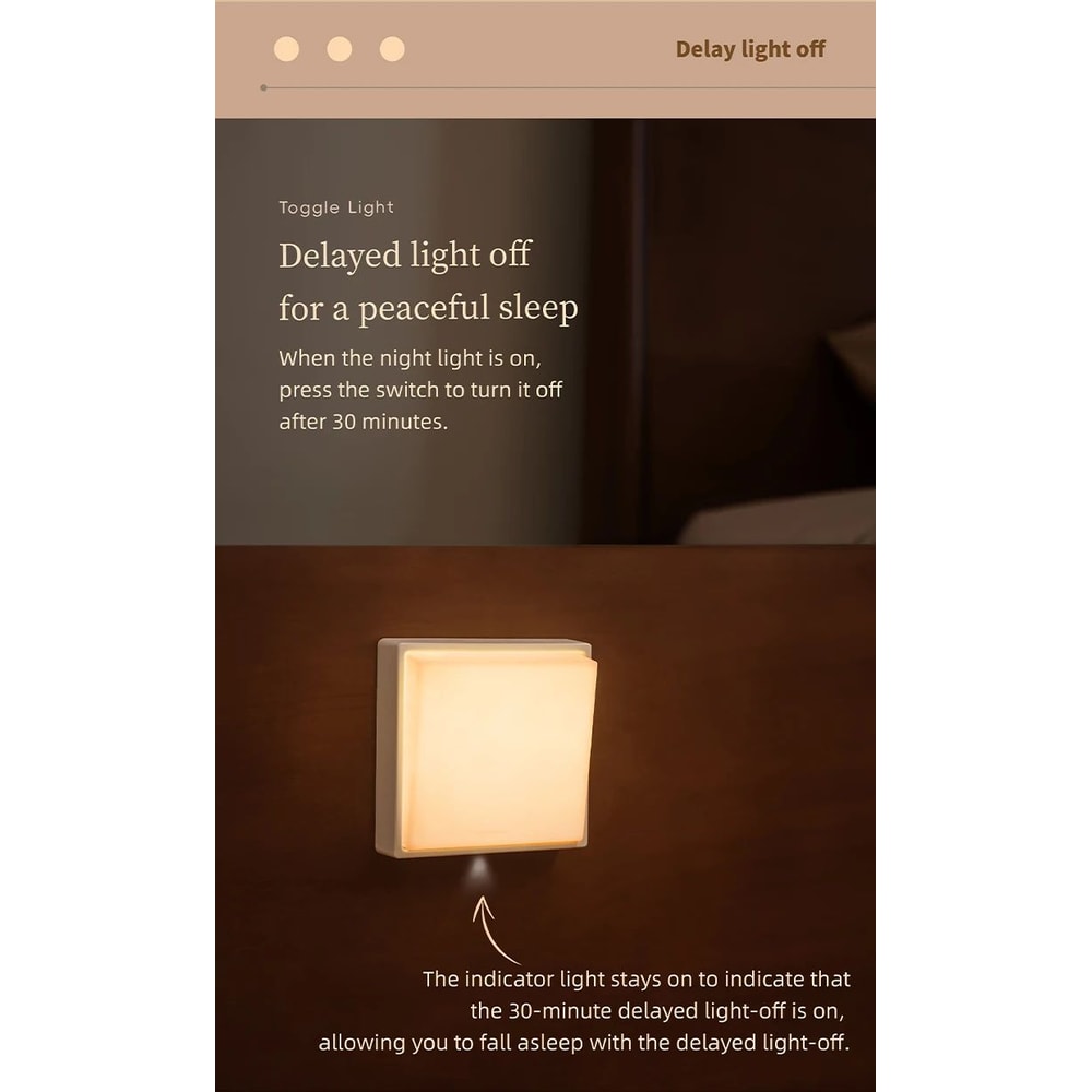 Beech Wood Magnetic Switch Night Light Rechargeable Wall Bedside Lamp 12