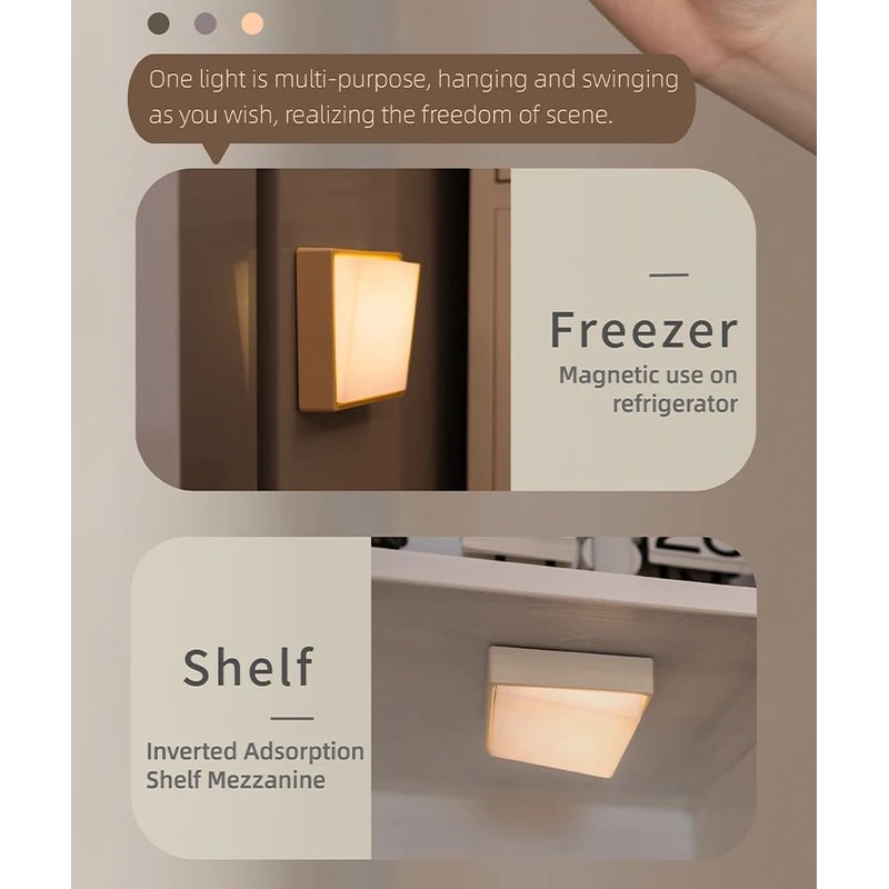 Beech Wood Magnetic Switch Night Light Rechargeable Wall Bedside Lamp 15